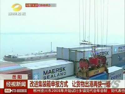 岳阳：改进集装箱申报方式 让货物出港再快一些