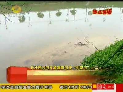 长沙捞刀河支流洞阳河变“牛奶河”