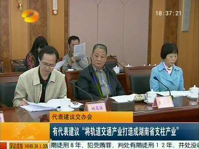 代表建议交办会 有代表建议“将轨道交通产业打造成湖南省支柱产业”