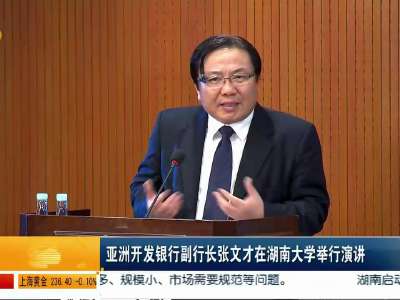 亚洲开发银行副行长张文才在湖南大学举行演讲