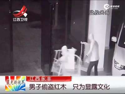 [视频]监拍“文化贼”深夜窃红木家具 称为显示品味
