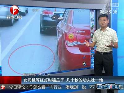 [视频]女司机等红灯时嗑瓜子 几十秒的功夫吐一地