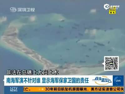 [视频]中国海军：南海军演不针对谁 显保家卫国责任
