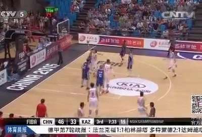 [视频]大胜哈萨克斯坦 中国男篮晋级八强