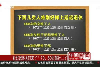 [视频]延迟退休真的来了！什么时候启动？