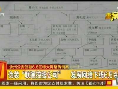 永州公安侦破6.6亿特大网络传销案