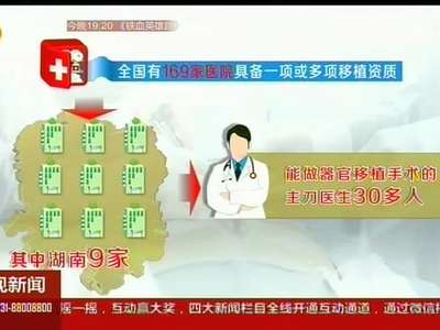 我省仅9家医院有器官移植资质 人才培养是短板