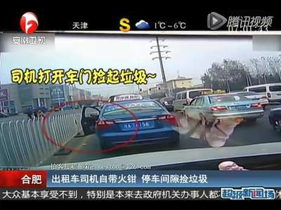 [视频]出租车司机自带火钳上路 停车间隙捡拾路边垃圾