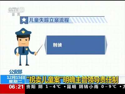 [视频]公安部：“拐卖儿童案”明确主管领导责任制