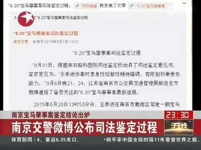 [视频]南京交警公布司法鉴定过程 案发后显患病症状