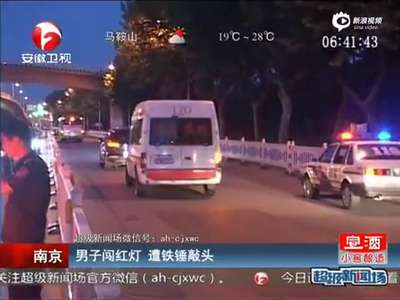 [视频]男子闯红灯与人争执 遭对方一怒持铁锤砸头