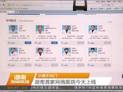小病不出门：湖南首家网络医院今天上线