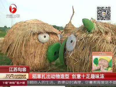[视频]稻草扎出动物造型 创意十足趣味浓