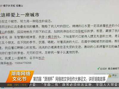 第四届“潇湘杯”网络微文学创作大赛征文：讲好湖南故事