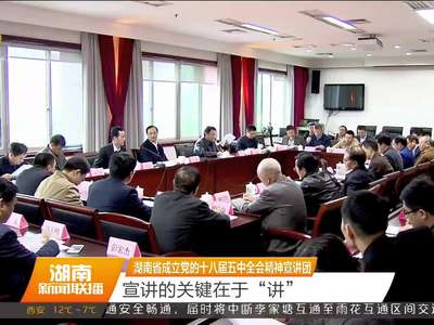 湖南省成立党的十八届五中全会精神宣讲团