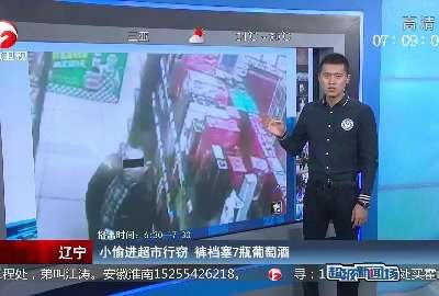 [视频]辽宁：小偷进超市行窃 裤裆塞7瓶葡萄酒