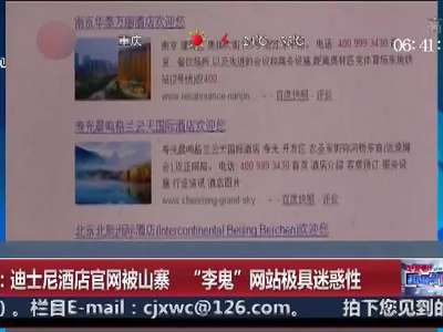 [视频]上海迪士尼酒店官网被山寨 银行卡信息有被盗用风险