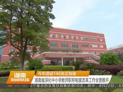 今年增设146名正高级 湖南省深化中小学教师职称制度改革工作全面推开