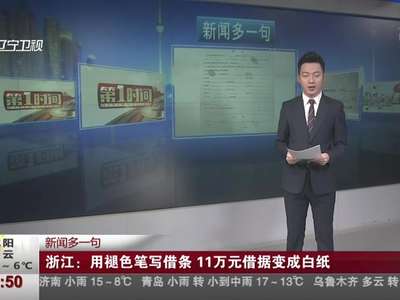 [视频]浙江：用褪色笔写借条 11万元借据变成白纸