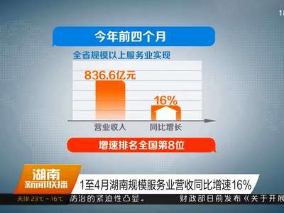 1至4月湖南规模服务业营收同比增速16%