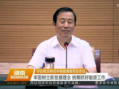 许达哲主持召开省能源委员会会议 牢固树立新发展理念 统筹抓好能源工作