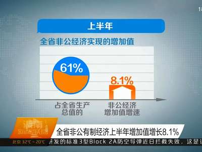 全省非公有制经济上半年增加值增长8.1%