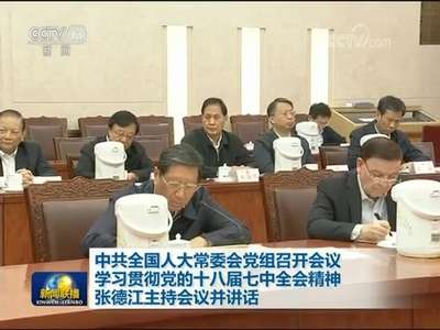 [视频]中共全国人大常委会党组召开会议 学习贯彻党的十八届七中全会精神 张德江主持会议并讲话