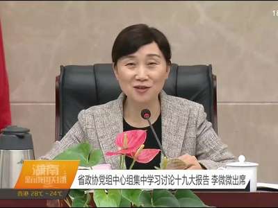 湖南省政协党组中心组集中学习讨论十九大报告 李微微出席