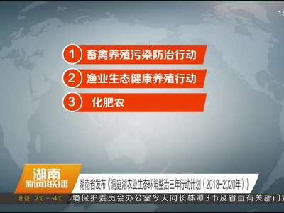 湖南省发布《洞庭湖农业生态环境整治三年行动计划（2018-2020年）》