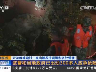 [视频]湖南株洲：云龙区响塘村一座山塘发生漫堤和多处管涌