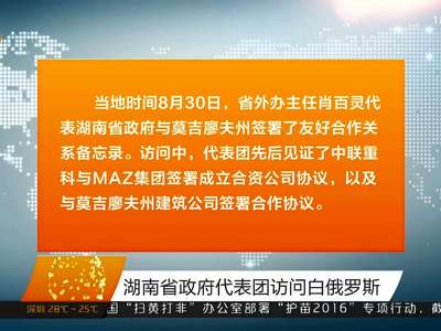 湖南省政府代表团访问白俄罗斯