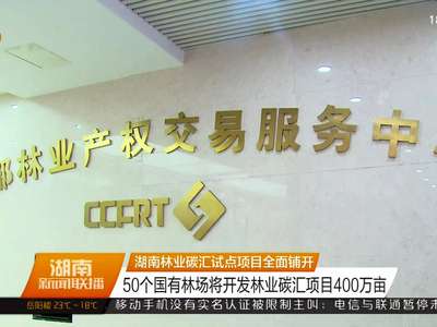 湖南林业碳汇试点项目全面铺开 
