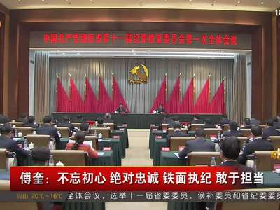 中共湖南省第十一届纪委举行第一次全体会议 傅奎主持会议 王少峰出席