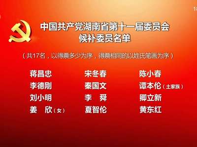 中国共产党湖南省第十一届委员会委员、候补委员名单和十一届省纪委委员名单