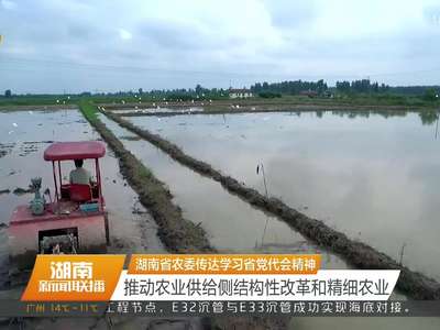 湖南省农委传达学习省党代会精神 推动农业供给侧结构性改革和精细农业