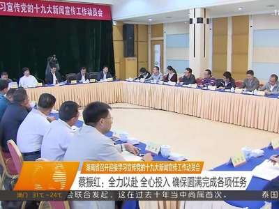 湖南省召开迎接学习宣传党的十九大新闻宣传工作动员会 