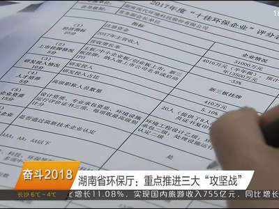 奋斗2018 湖南省环保厅：重点推进三大“攻坚战”