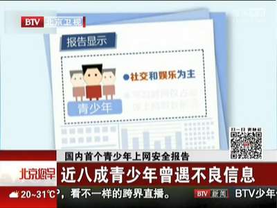 [视频]国内首个青少年上网安全报告：近八成青少年曾遇不良信息