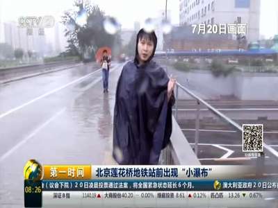 [视频]北京莲花桥地铁站前出现“小瀑布”