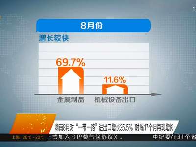 湖南8月对“一带一路”进出口增长35.5% 时隔17个月再现增长