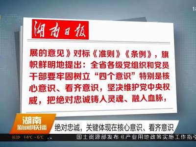 绝对忠诚 关键体现在核心意识、看齐意识