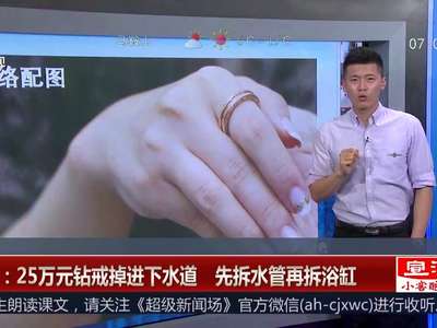 [视频]浙江：25万元钻戒掉进下水道 先拆水管再拆浴缸