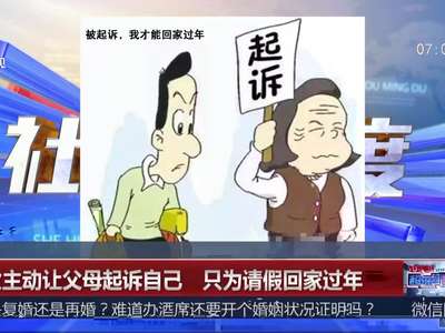 [视频]小伙主动让父母起诉自己 只为请假回家过年