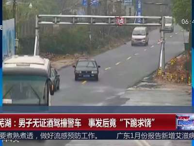 [视频]安徽芜湖：男子无证酒驾撞警车 事发后竟“下跪求饶”