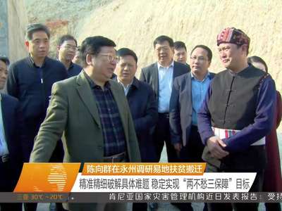 陈向群在永州调研易地扶贫搬迁 精准精细破解具体难题 稳定实现“两不愁三保障”目标