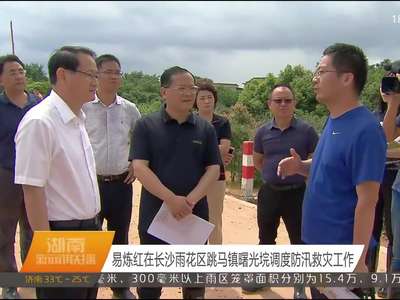 易炼红在长沙雨花区跳马镇曙光垸调度防汛救灾工作