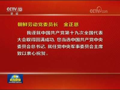 [视频]一些国家和政党领导人致电或致函热烈祝贺习近平当选中共中央总书记