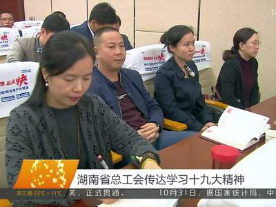 湖南省总工会传达学习十九大精神