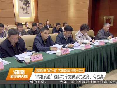 湖南省召开“两学一做”学习教育协调小组第一次会议