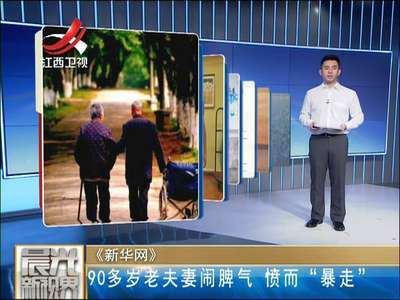 [视频]90多岁老夫妻闹脾气 愤而“暴走”